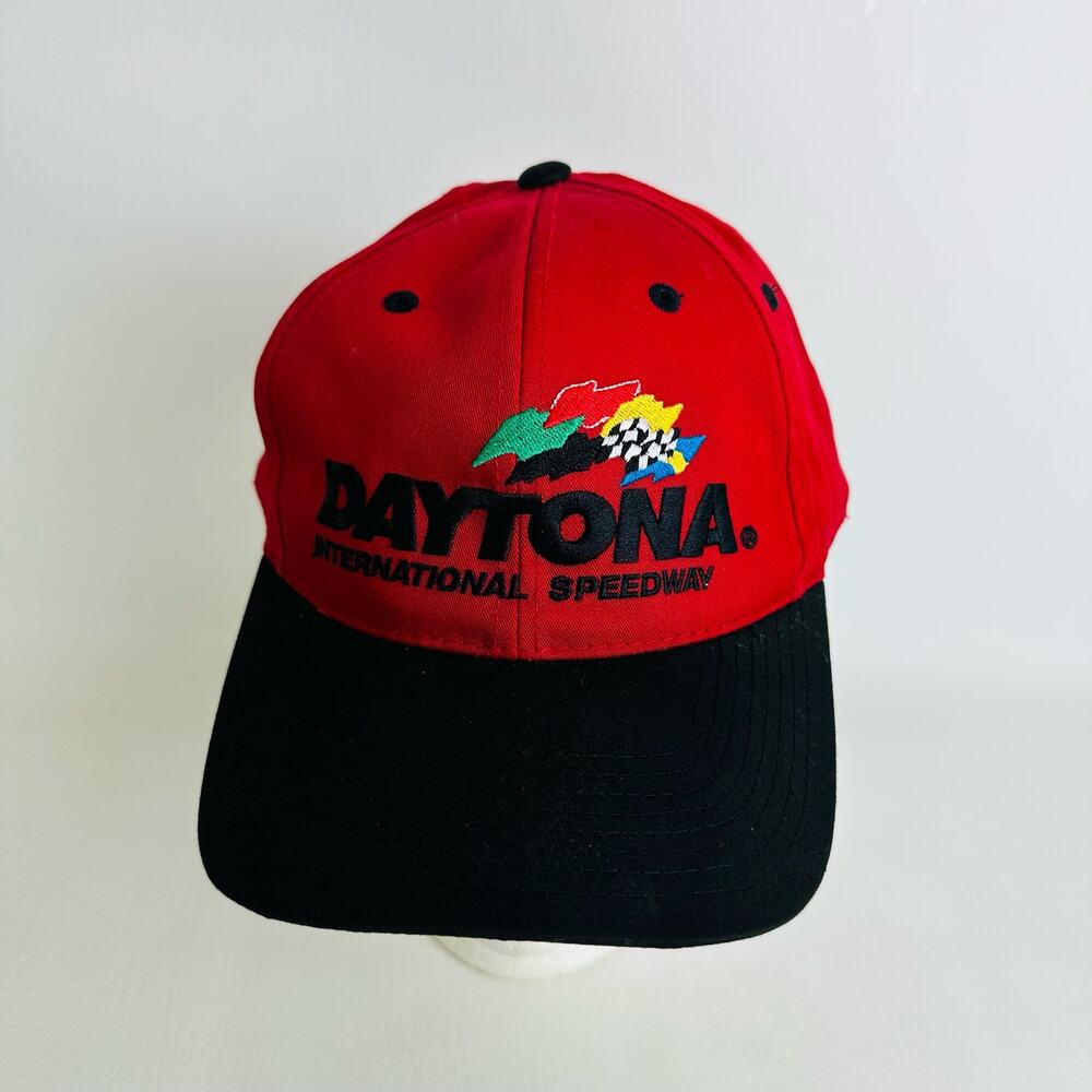 Vintage 2000 Daytona International Speedway Trucker‎ Baseball Hat Snap Back Red